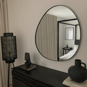 Ava - Black Pond Shaped Irregular Mirror 94cm x 94cm
