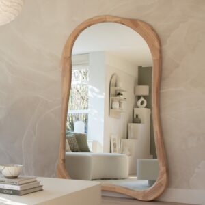 Arcurva - Extra Large Full Length Light Wood Irregular Mirror 190cm x 120cm
