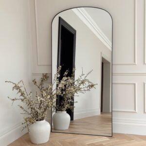 Aria - Full Length Black Large Metal Mirror 180cm x 90cm