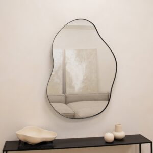 Ava - Black Pond Shaped Irregular Mirror 100cm x 70cm