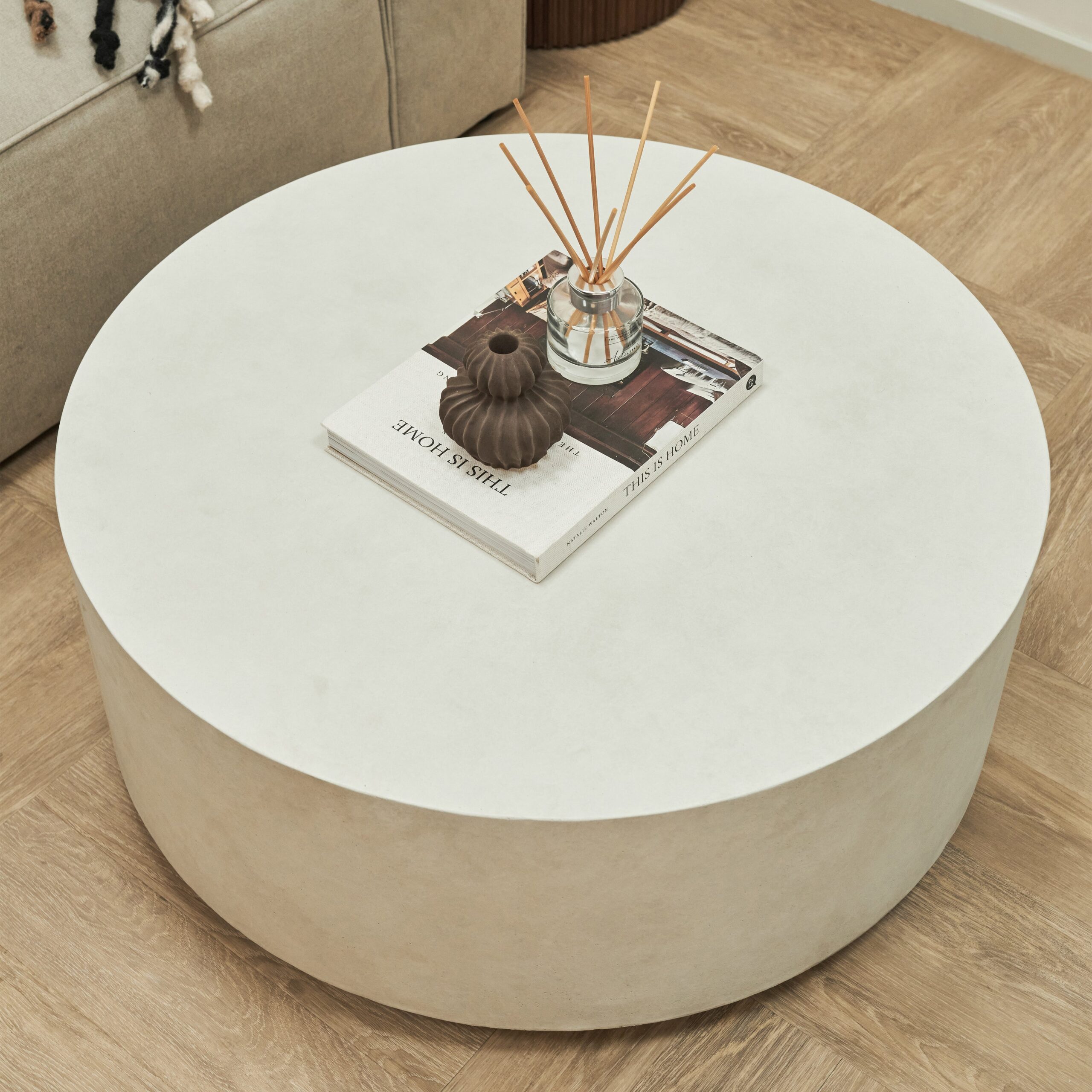 Angelo - Minimal Concrete Round Coffee Table Large - Image 11