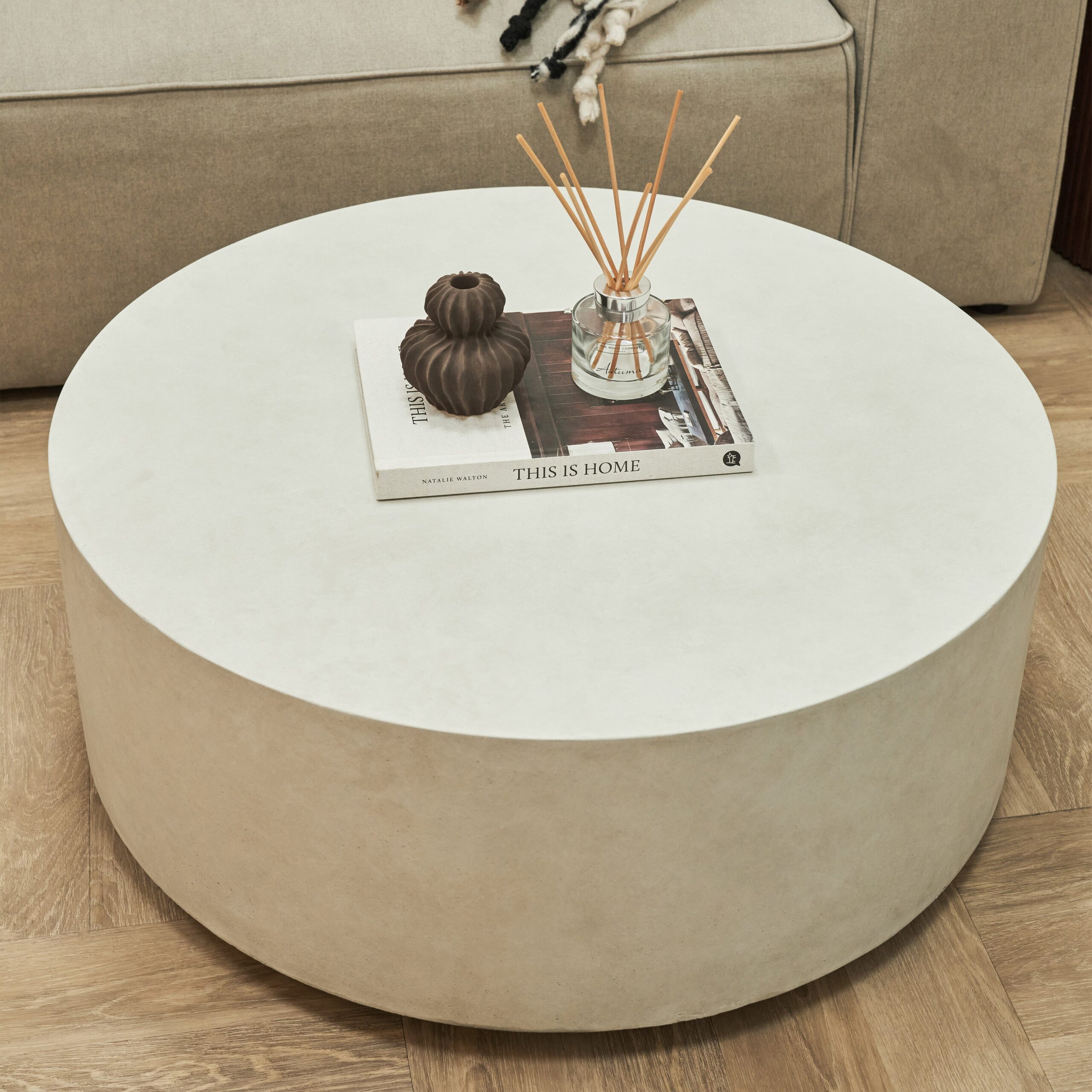 Angelo - Minimal Concrete Round Coffee Table Large - Image 8