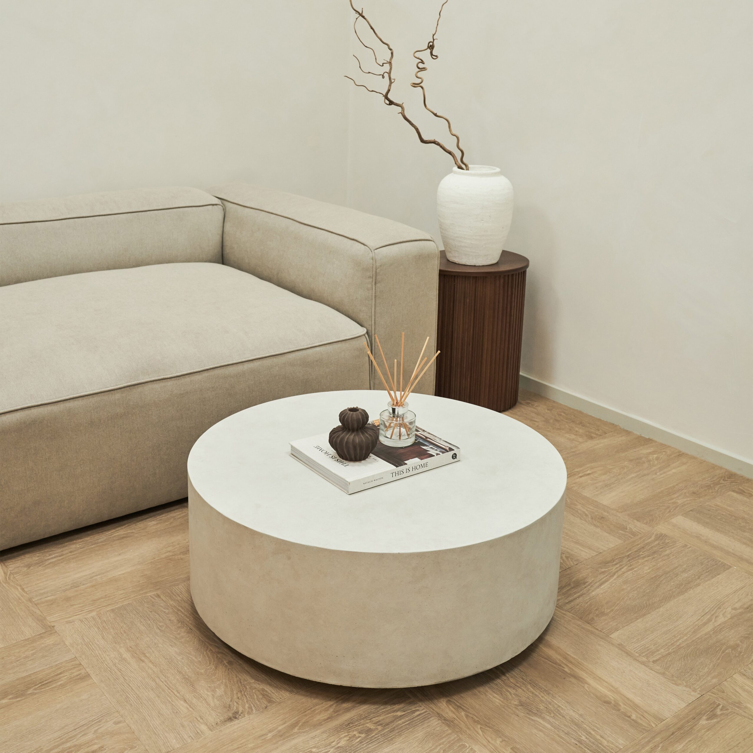 Angelo - Minimal Concrete Round Coffee Table Large - Image 12